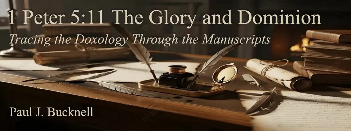 1 Peter 5:11 The Glory and Dominion: Tracing the Doxology Through the Greek Manuscripts