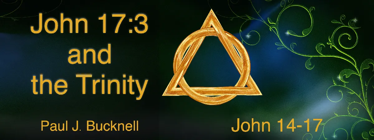 John 17:3 and the Trinity:  John 14-17 and the Holy Spirit