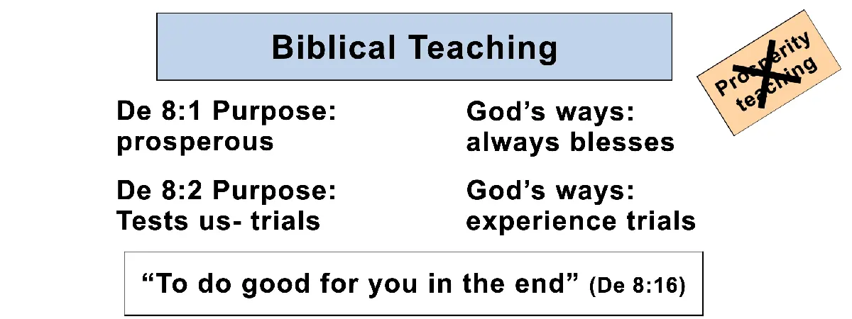 The problem with prosperity teaching is that it doesn't show or appreciate the place of trials.